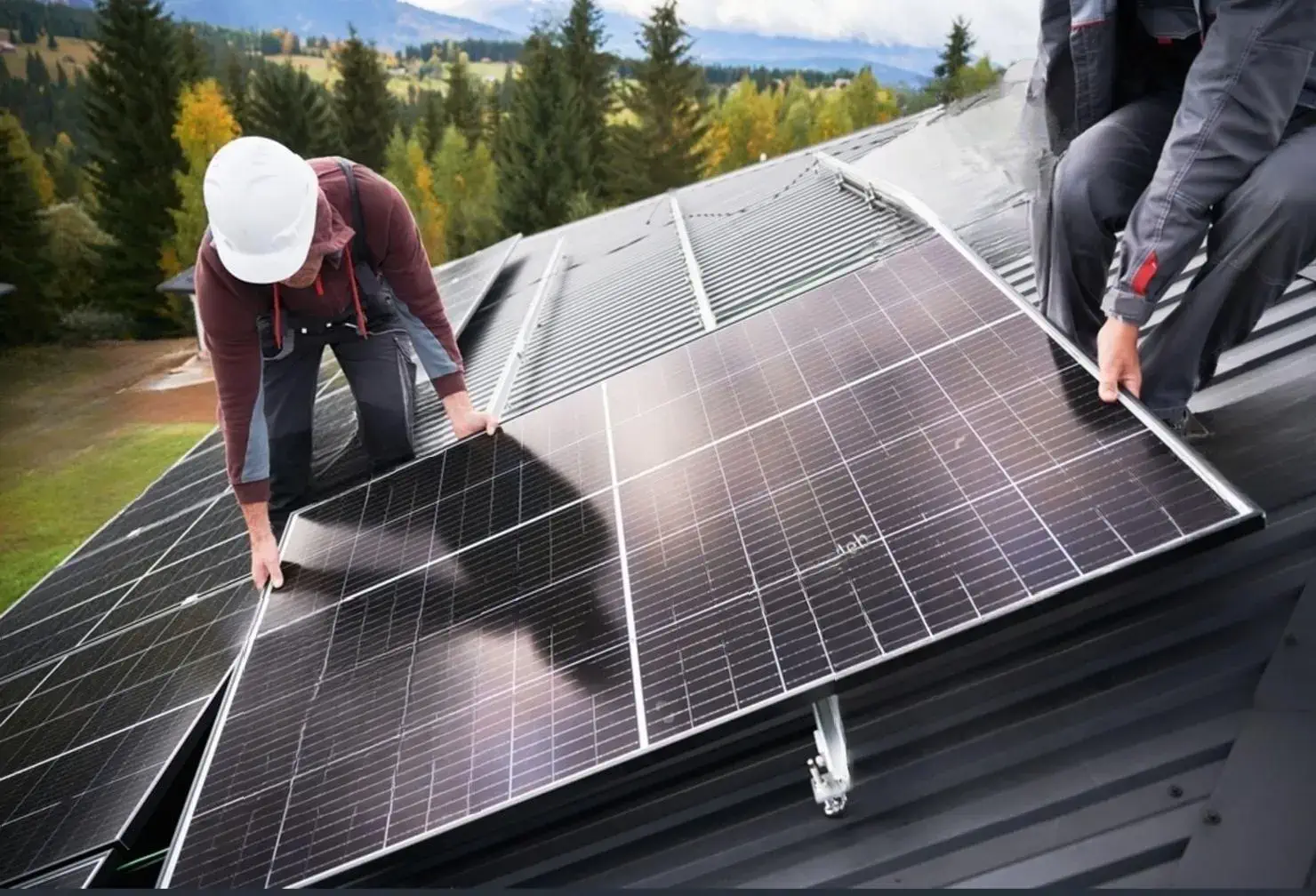 rooftop mounted solar panels